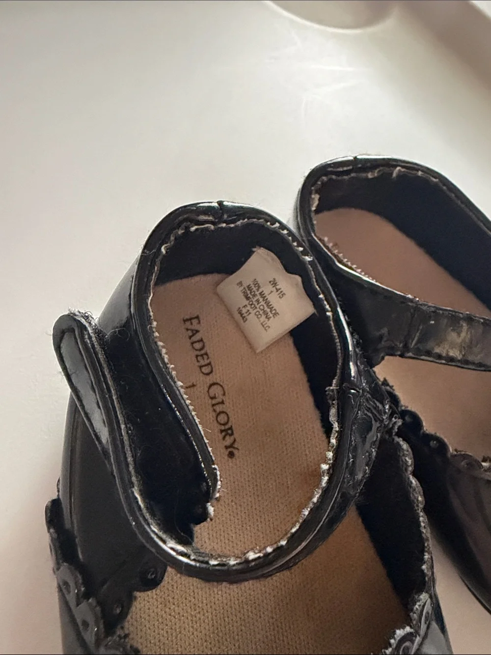 Faded Glory Black Patent Mary Jane Baby Shoes